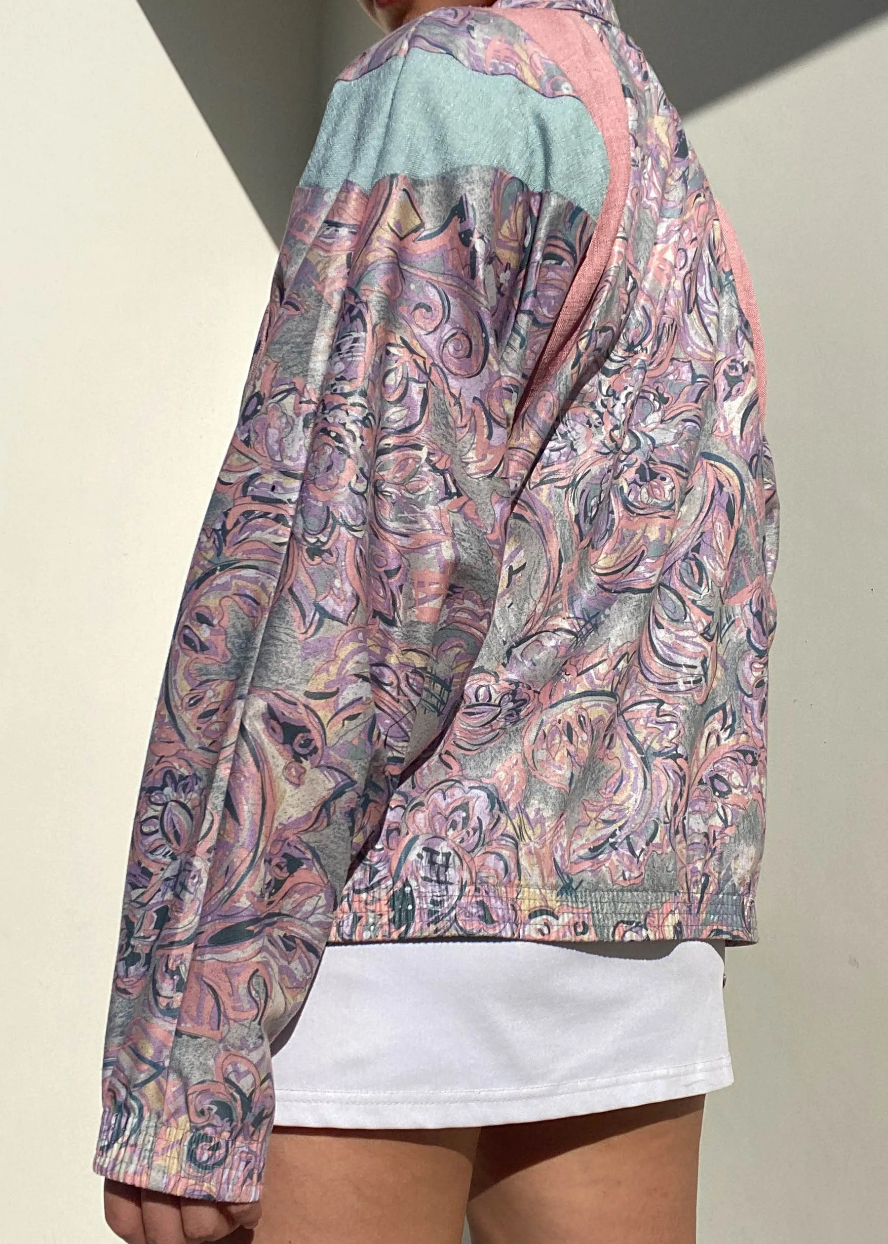 80's Pastel Print Windbreaker (M-L)