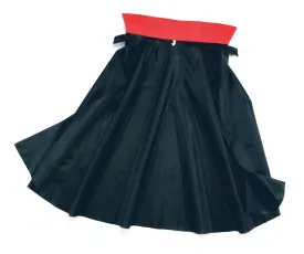 90cm Children's Black Vampire Cape with Red Neckline