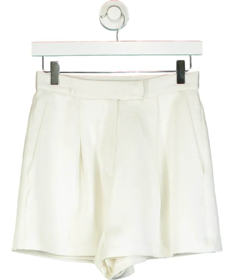 Alex Perry Cream Pleated High-waisted Shorts UK 8