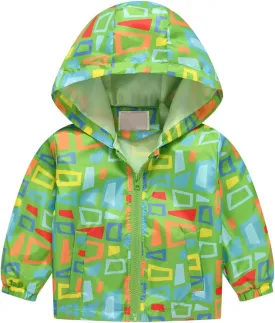 Baby Girls Jackets with Hood Windbreakers Windproof Raincoat Spring Outwear Coat Zipper Up Trench Outerwear