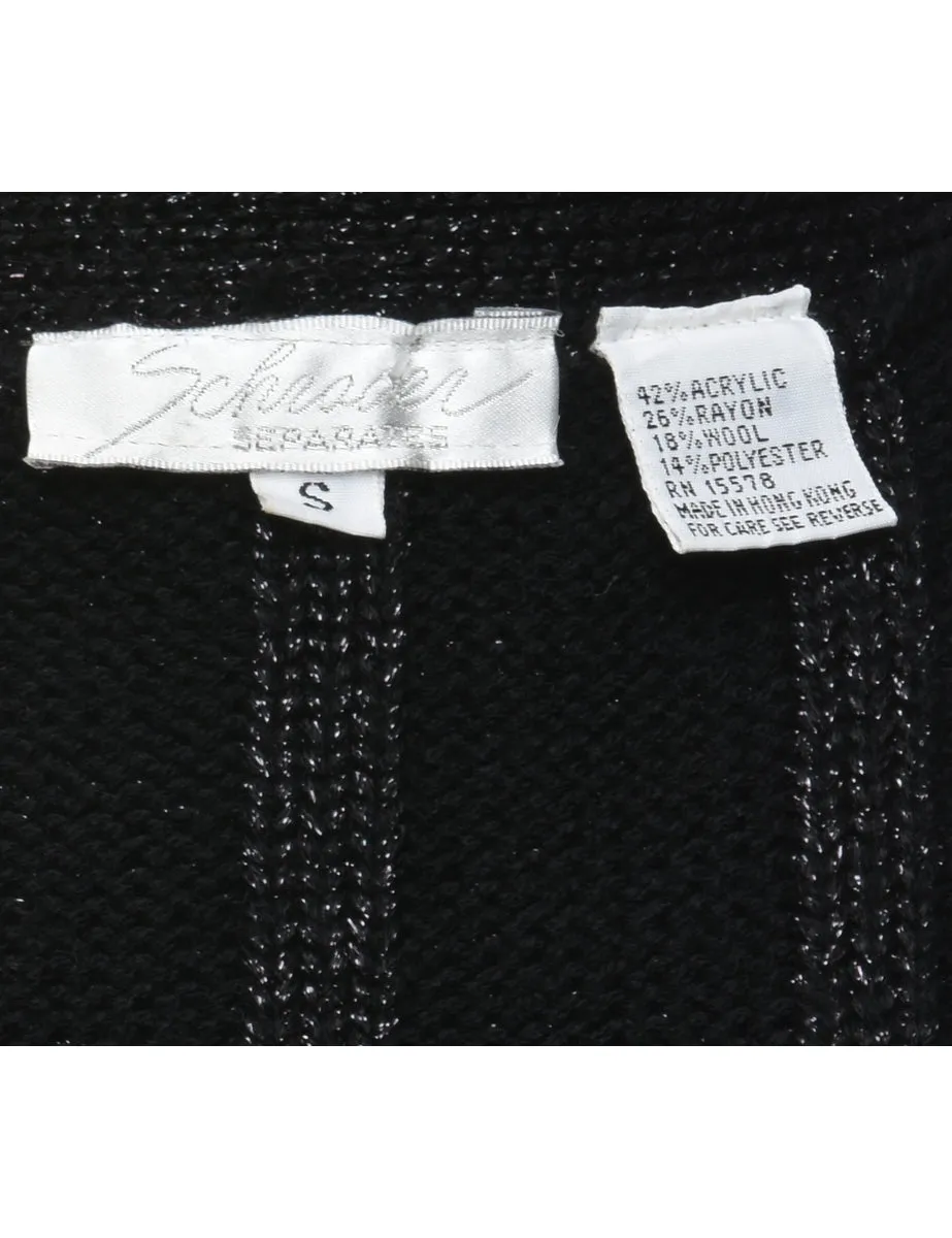 Black Beaded Sweater Vest - S