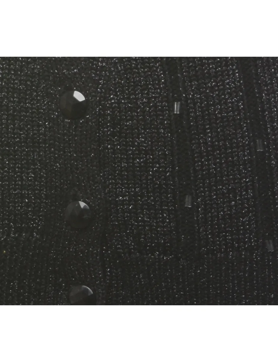 Black Beaded Sweater Vest - S