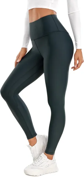 CRZ YOGA Thermal Fleece Lined Leggings Women 25'' - High Waisted Winter Workout Hiking Pants with Pockets Warm Running Tights