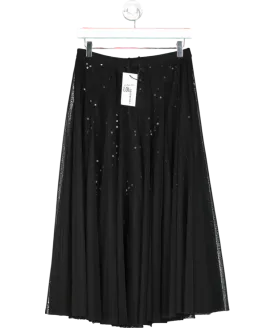 ELEVEN LOVES Black Sequin Detail Tulle Maxi Skirt UK S/M