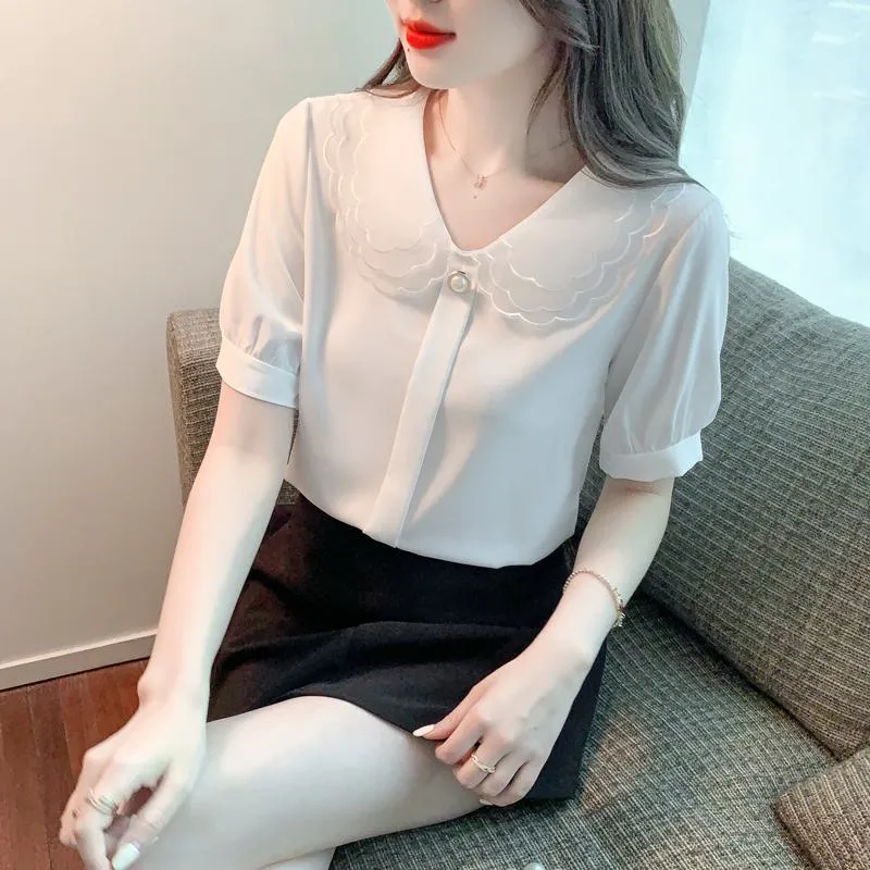 Fairy Floral Print V-Neck Chiffon Blouse
