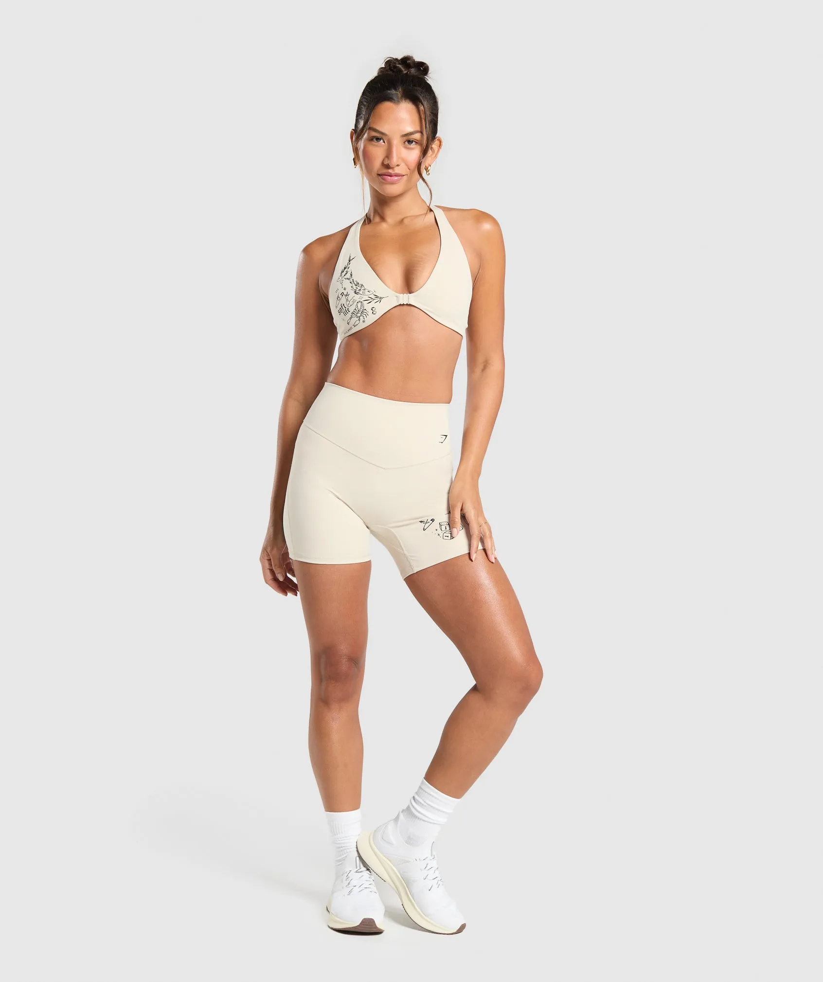 Gymshark Elevate Tattoo Graphic Shorts - Cream Beige