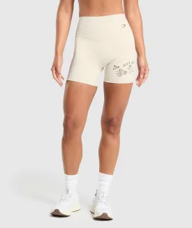Gymshark Elevate Tattoo Graphic Shorts - Cream Beige