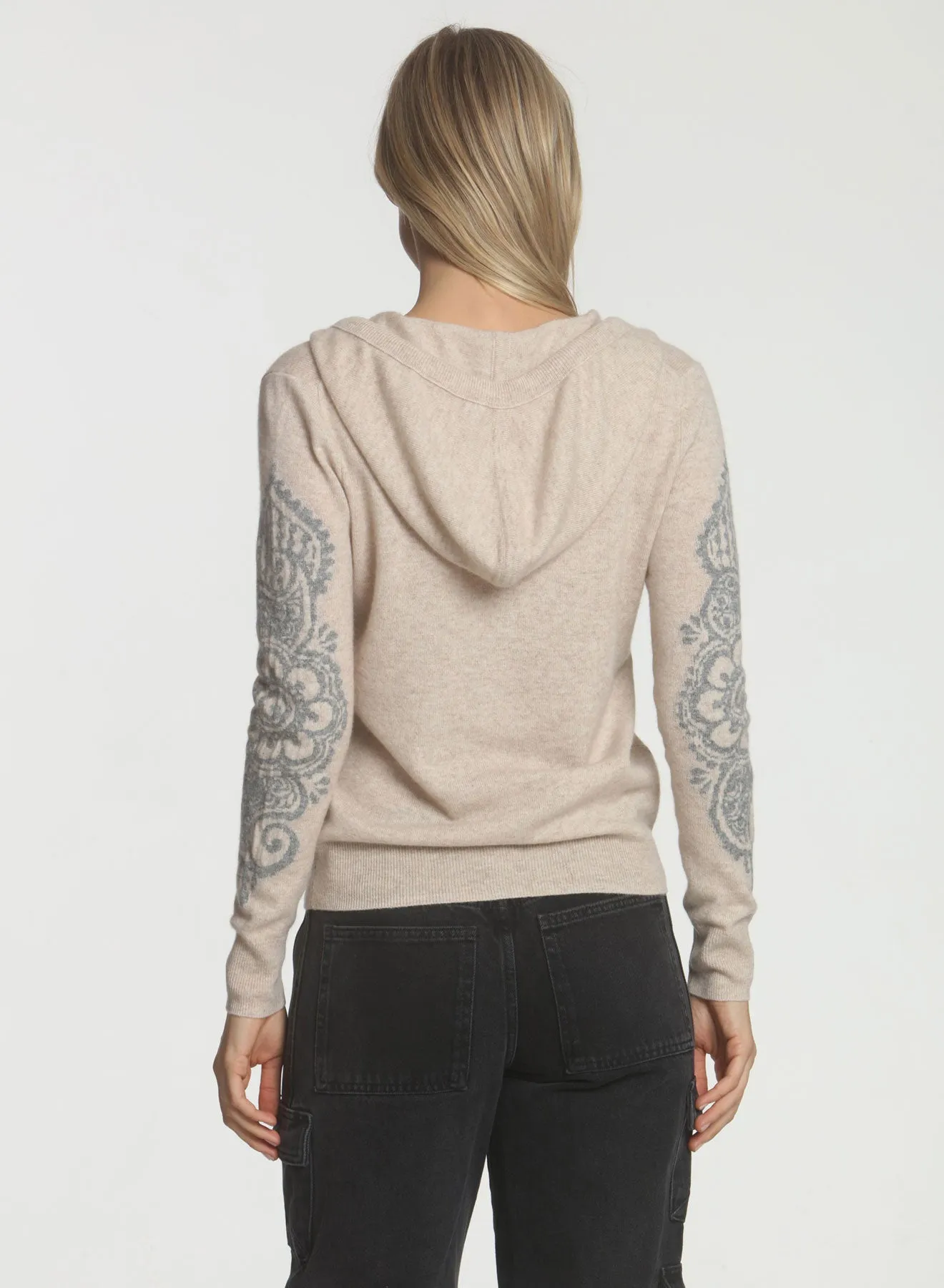 Henna Hoodie - Oatmeal/grey