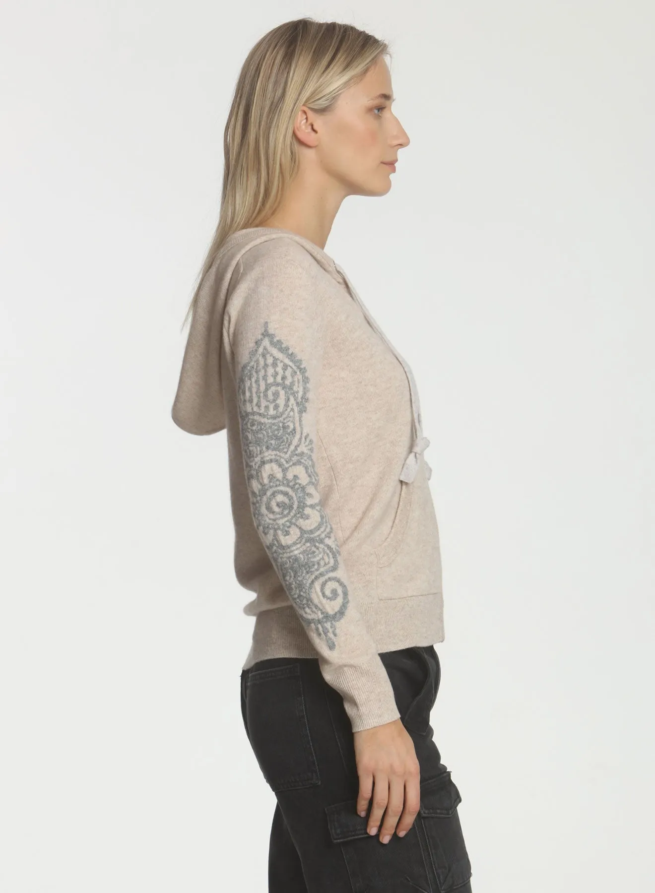 Henna Hoodie - Oatmeal/grey