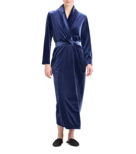 Natalie Velvet Robe Midnight Navy