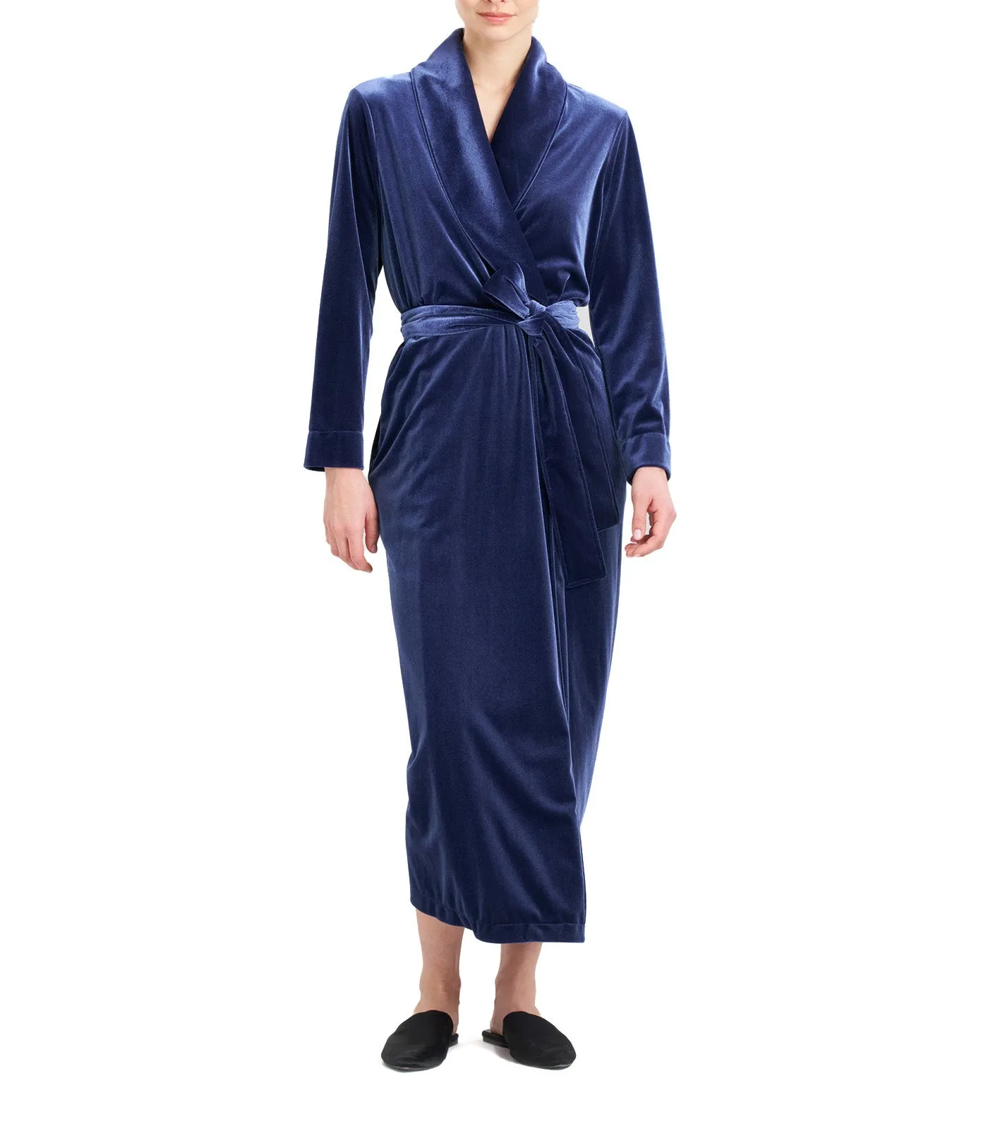 Natalie Velvet Robe Midnight Navy
