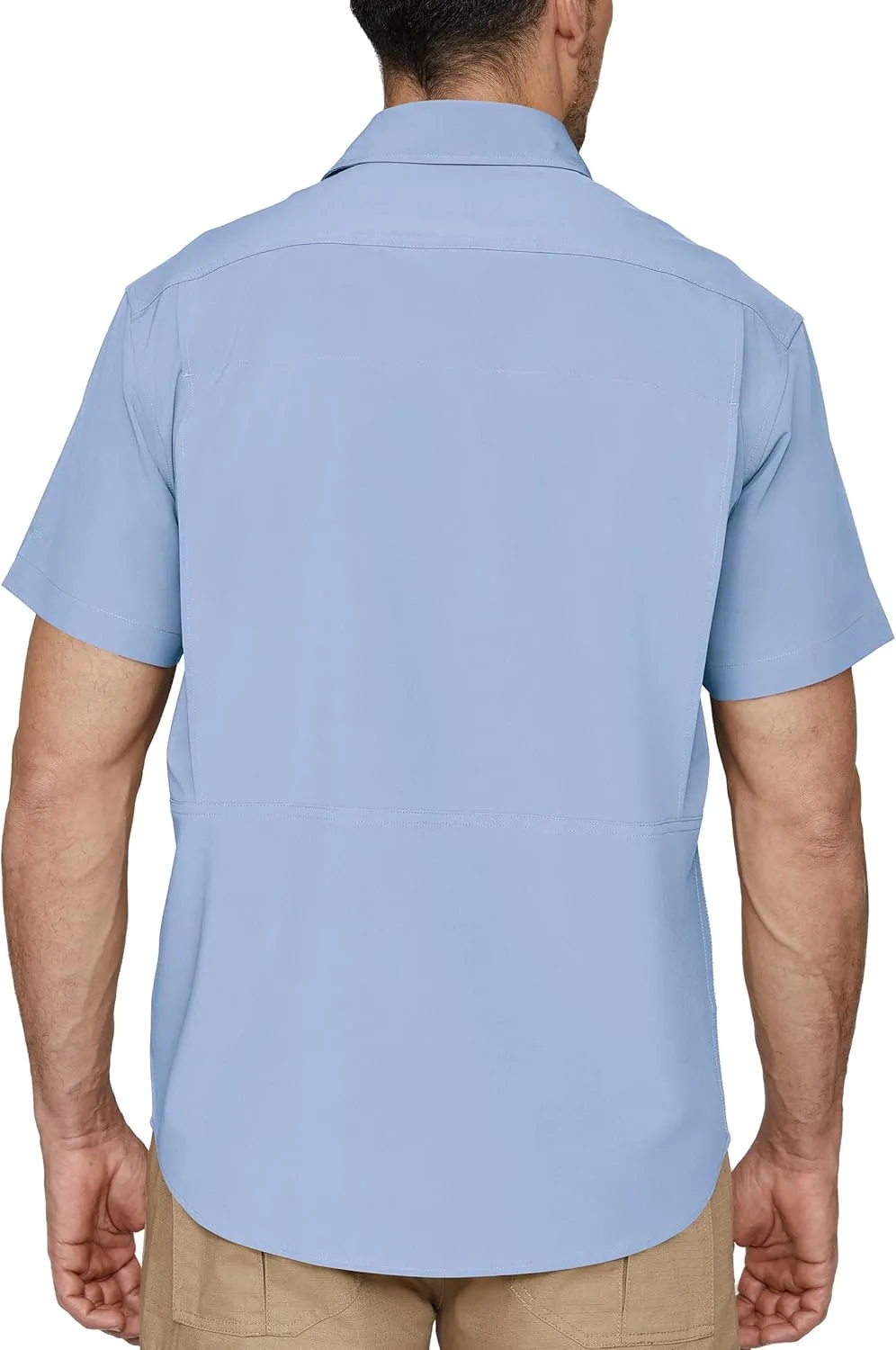 PIQIDIG Men's UPF 50  Sun Protection Shirt Short Sleeve Hiking Fishing Shirt Quick Dry for Safari Travel Button Down Shirts