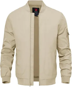 TBMPOY Men's Lightweight Bomber Jackets Light Track Jackets Casual Summer Windbreaker Outdoor Golf Fashion Coat for Men