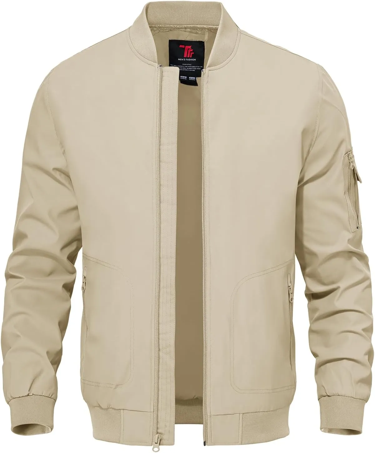 TBMPOY Men's Lightweight Bomber Jackets Light Track Jackets Casual Summer Windbreaker Outdoor Golf Fashion Coat for Men