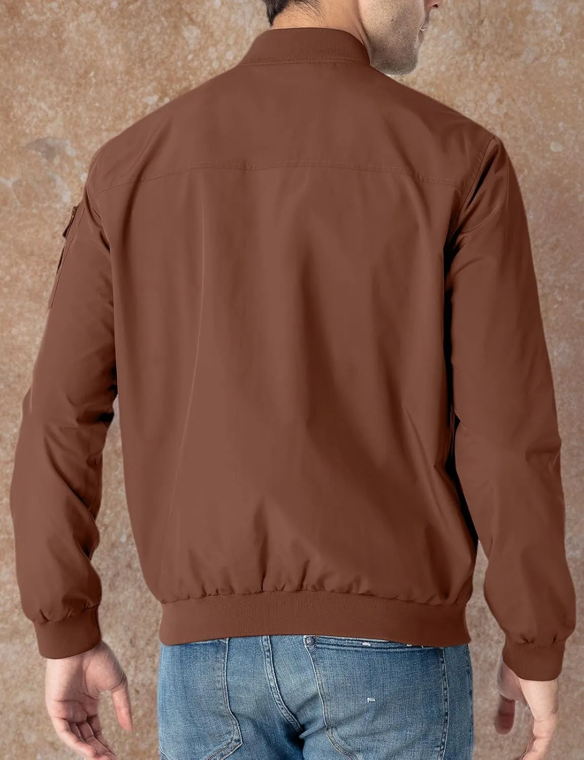 TBMPOY Men's Lightweight Bomber Jackets Light Track Jackets Casual Summer Windbreaker Outdoor Golf Fashion Coat for Men