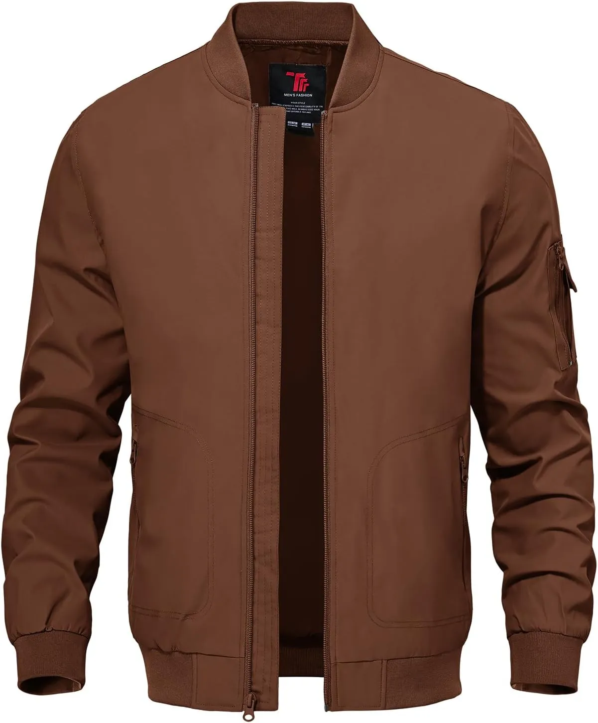 TBMPOY Men's Lightweight Bomber Jackets Light Track Jackets Casual Summer Windbreaker Outdoor Golf Fashion Coat for Men