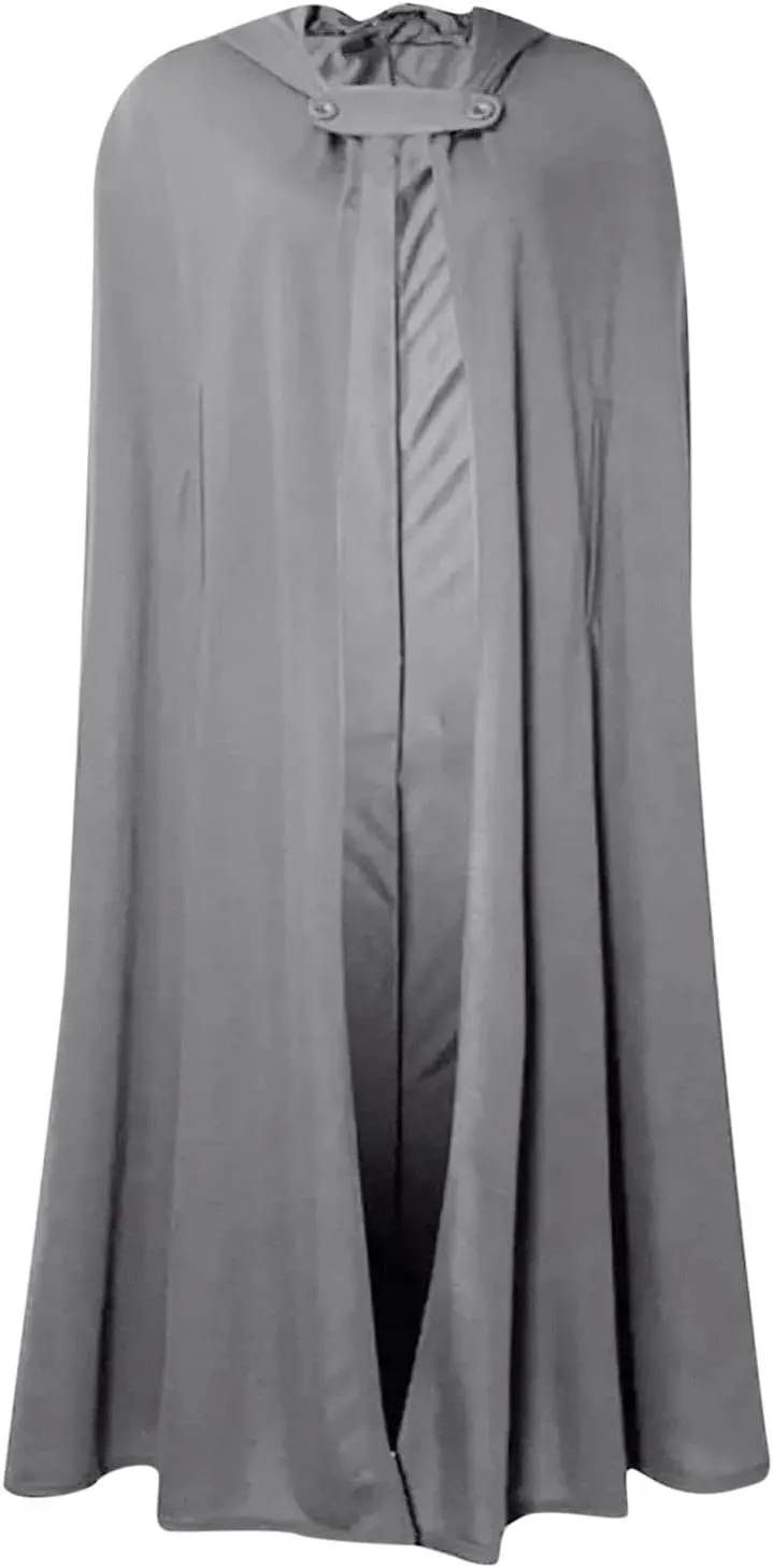 tuduoms Women Vinage Long Trench Coat, Gothic Hooded Cape Halloween Costumes Wool Blend Hooded Cape Poncho Maxi Cloak Coat