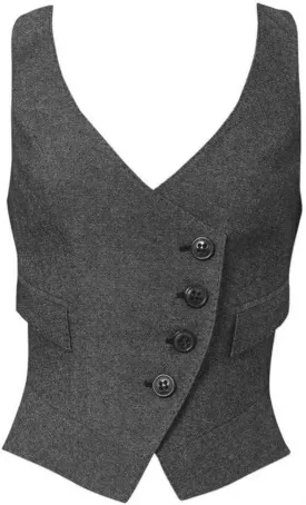 Women's Suit Vest Herringbone Tweed Work Wear Slim Fit Waistcoat Lady Sleeveless Jacket